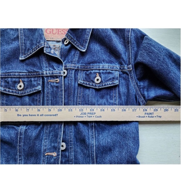 JEAN JACKET-GUESS-VINTAGE-BLUE-CLASSIC-DENIM-SIZE M-8 - Picture 5 of 13
